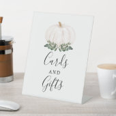 Fall Greenery White Pumpkin Cards und Geschenke Sockelschild (In SItu)