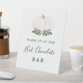 Fall Greenery White Pumpkin Hot Chocolate Bar Sign Sockelschild (In SItu)