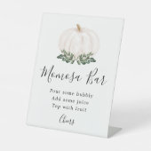 Fall Greenery White Pumpkin Momosa Bar Sockelschild (Vorderseite)