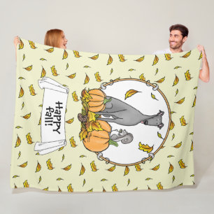 Fall Greyhound (grau) Dog Pumpkins Blätter Funny Fleecedecke