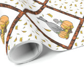 Fall Greyhound (grau) Dog Pumpkins Blätter Funny Geschenkpapier (Rolleneckpunkt)