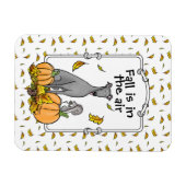Fall Greyhound (grau) Dog Pumpkins Blätter Funny Magnet (Horizontal)