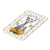 Fall Greyhound (grau) Dog Pumpkins Blätter Funny Magnet (Linke Seite)