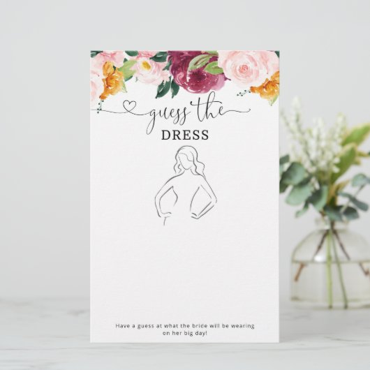 Fall Guess für das Brautparty (Stehend Vorderseite)