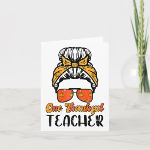 Fall Hairbun One Thankful Teacher Teach Thanksgivi Karte