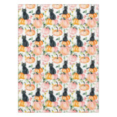 Fall Halloween Black Cats and Pumpkin Design Tischdecke (Vorderseite)