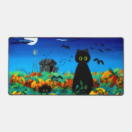 Fall Halloween Black Cats Moon Pumpkins Schreibtischunterlage