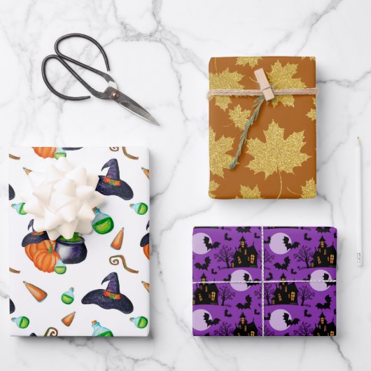 Fall Halloween Geschenkpapier Set (Vorderseite)