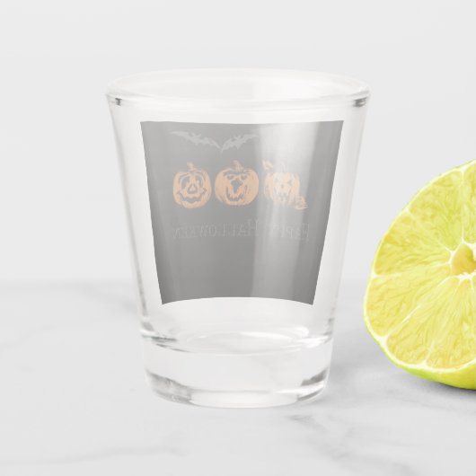 Fall/Halloween/Kürbisschuss-Glas Schnapsglas (Rückseite)