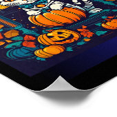 Fall Halloween Niedliche Falkenszene Poster (Ecke)