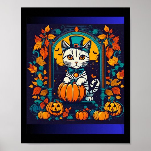 Fall Halloween Niedliche Falkenszene Poster (Vorne)