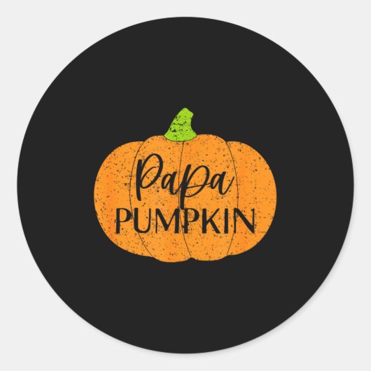 Fall Halloween Thanksgiving Papa Pumpkin Soon To B Runder Aufkleber (Vorderseite)