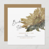 Fall Hand bemalt Sonnenblumen Brautparty Platz Einladung (Vorne/Hinten)