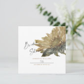 Fall Hand bemalt Sonnenblumen Brautparty Platz Einladung (Stehend Vorderseite)