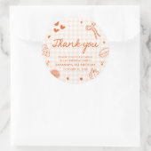 Fall Hand Drawn A Little Cutie Pie 1st Birthday Runder Aufkleber (Tasche)