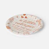 Fall Hand Drawn A Little Cutie Pie Baby Shower Pappteller (Schrägansicht)