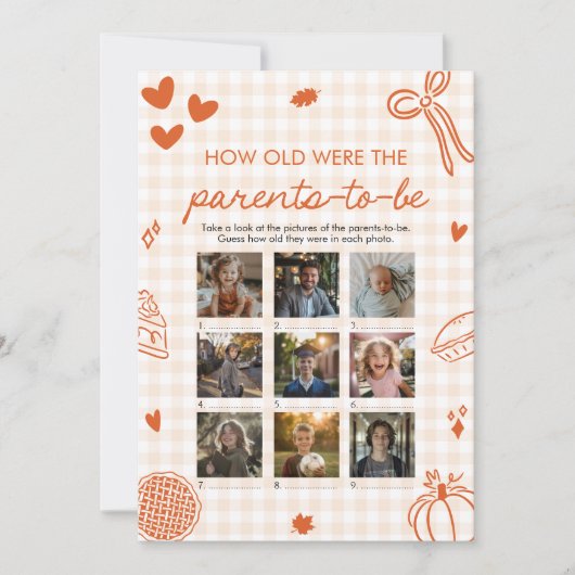 Fall Hand gezeichnet, wie alt waren die Eltern Spi Einladung (Vorderseite)