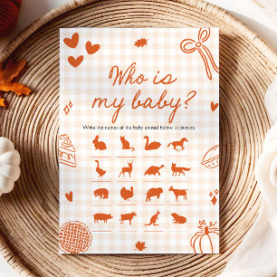 Fall Handgezeichnetes Süßes Pie Wer Ist Mein Baby Einladung