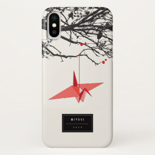 Fall Hangami Origami Red Paper Cranes Branches Zen Case-Mate iPhone Hülle