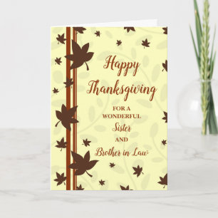 Fall Happy Thanksgiving Schwester Bruder im Recht Feiertagskarte