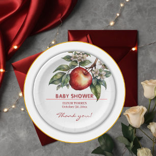 Fall Harvest Apfelzweig Bloral Baby Dusche Pappteller