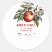 Fall Harvest Apfelzweig Bloral Baby Dusche Runder Aufkleber (Vorderseite)