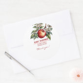 Fall Harvest Apfelzweig Bloral Baby Dusche Runder Aufkleber (Umschlag)