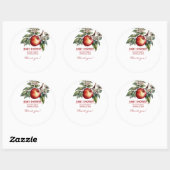 Fall Harvest Apfelzweig Bloral Baby Dusche Runder Aufkleber (Blatt)