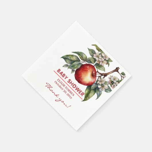 Fall Harvest Apfelzweig Bloral Baby Dusche Serviette (Ecke)