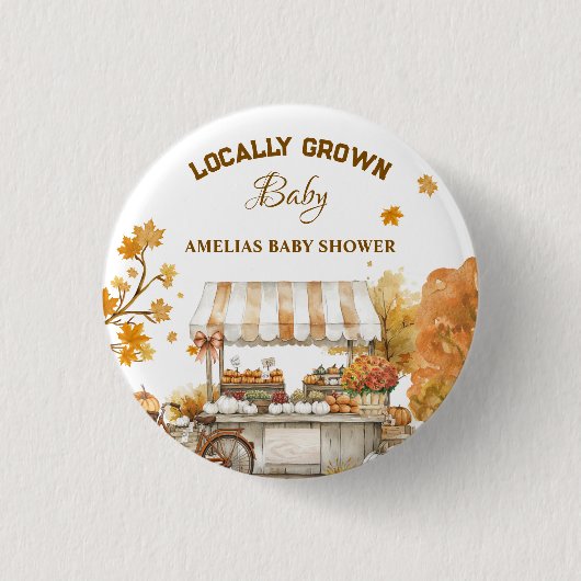 Fall Harvest Baby Dusche Pinback Button (Vorderseite)