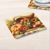 Fall Harvest Basket Rechteckiger Pappuntersetzer (angewinkelt)