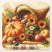 Fall Harvest Basket Rechteckiger Pappuntersetzer (Vorderseite)