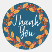 Fall Harvest Blätter Vielen Dank Runder Aufkleber (Vorderseite)