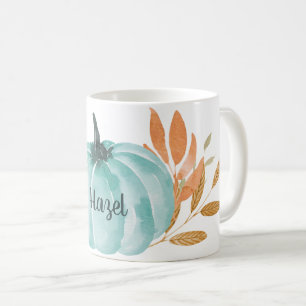Fall Harvest Botanical Pumpkin Individuelle Name Kaffeetasse