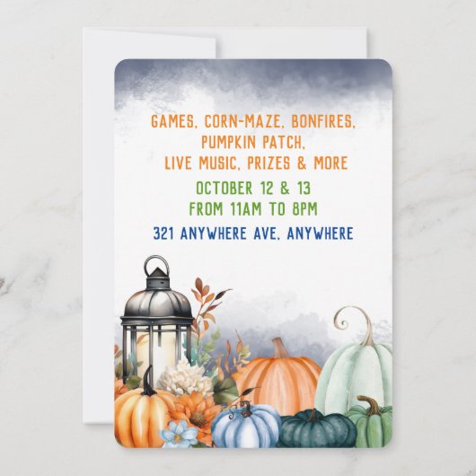Fall Harvest Einladung (Rückseite)