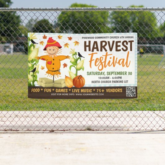 Fall Harvest Festival Banner mit qr Code (Insitu)