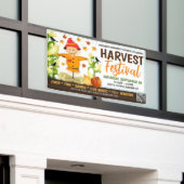 Fall Harvest Festival Banner mit qr Code (Äußeres Gebäude)