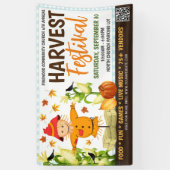 Fall Harvest Festival Banner mit qr Code (Vertikal)