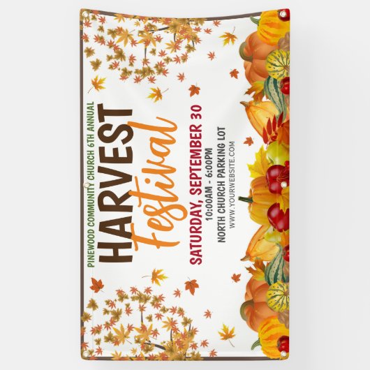 Fall Harvest Festival Banner mit qr Code (Vertikal)