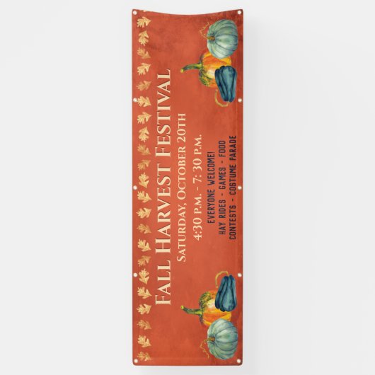 Fall Harvest Festival Event Pumpkin Banner (Vertikal)