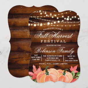 Fall Harvest Festival Pumpkin Einladung