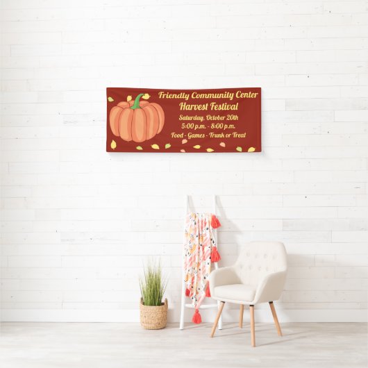 Fall Harvest Festival Pumpkin Trunk oder Leckerei Banner (Insitu)