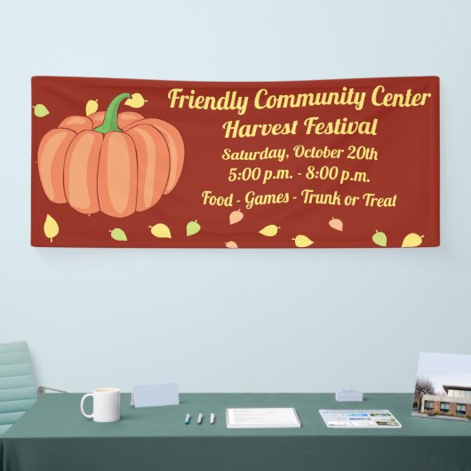 Fall Harvest Festival Pumpkin Trunk oder Leckerei Banner (Messe)