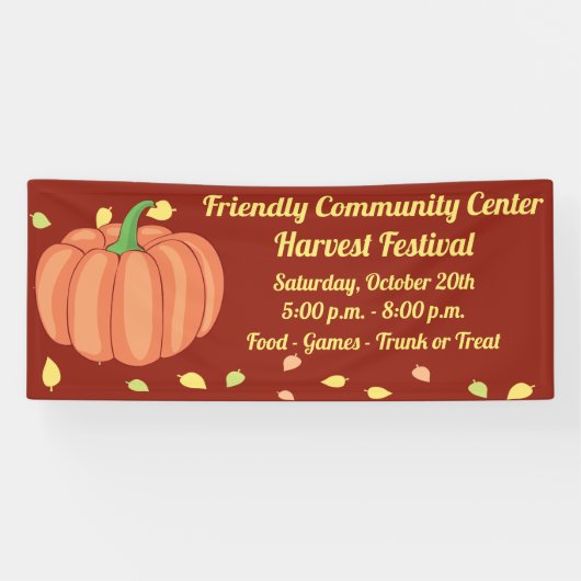 Fall Harvest Festival Pumpkin Trunk oder Leckerei Banner (Horizontal)