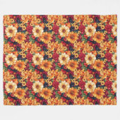Fall Harvest Floral Pumpkin Fleece Blanket (Vorderseite (Horizontal))