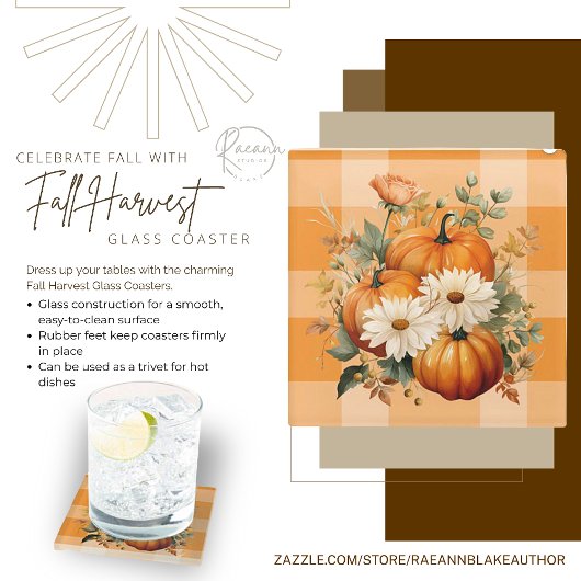 Fall Harvest Glass Untersetzer