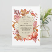 Fall Harvest | Herbstflorales Brautparty Einladung (Stehend Vorderseite)