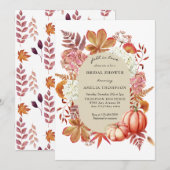 Fall Harvest | Herbstflorales Brautparty Einladung (Vorne/Hinten)
