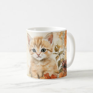 Fall Harvest Kitten Coffee Tasse