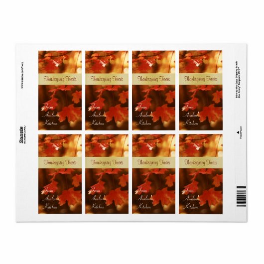 Fall Harvest Leaf Erntedank Leckereien Backlabel (Vorne)